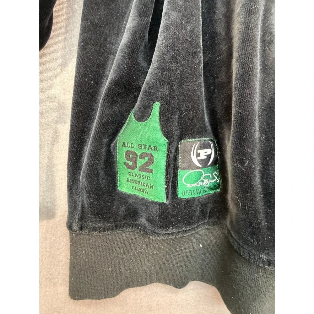 Youth Phat Farm Zip Up Jacket Black Green Size Large 14/16